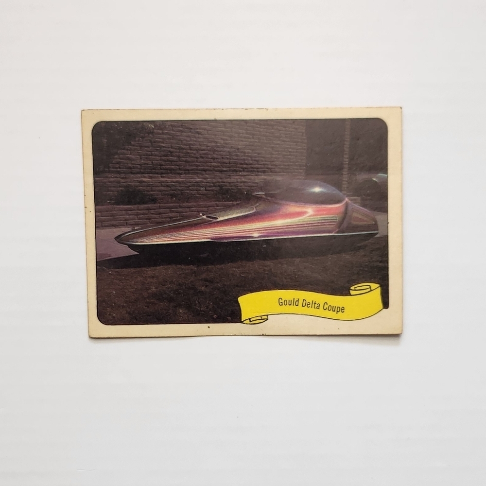 💎 Vintage 1970 Fleer GEORGE BARRIS Kustom City Sticker - GOULD DELTA COUPE 🏎️